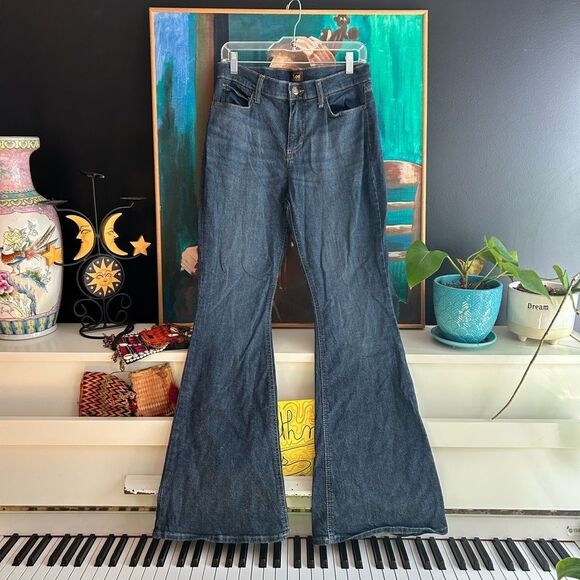 LEE Bell Bottoms Denim Jeans Pants USA 8 Medium 30"X33" - Picture 2 of 16